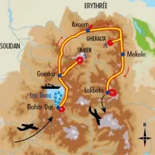 Itinéraire du voyage Balade en Abyssinie - Éthiopie - Tirawa