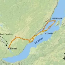 Itinéraire du voyage Aventures sur le lac Baïkal gelé - Russie - Tirawa
