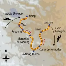 Itinéraire du voyage Chemins secrets de l'Amdo - Tibet - Tirawa