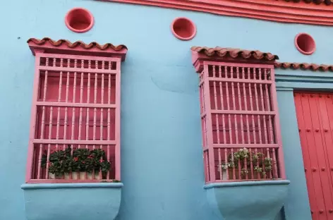 Façacade colorée à Carthagène - Colombie