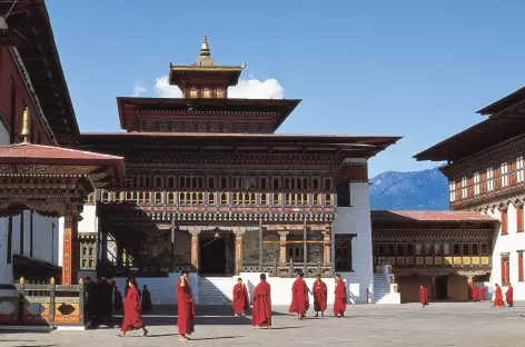 Cour intérieure du dzong de Thimphu - Bhoutan