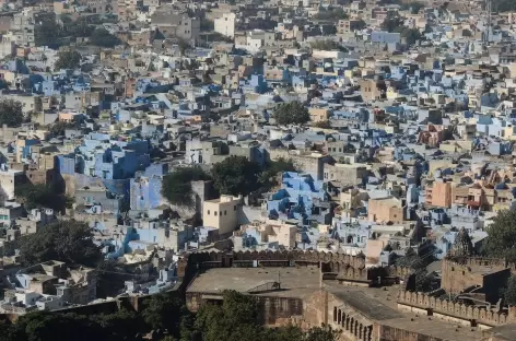 Jodhpur, la ville bleue, vue depuis la forteresse de Mehrangarh