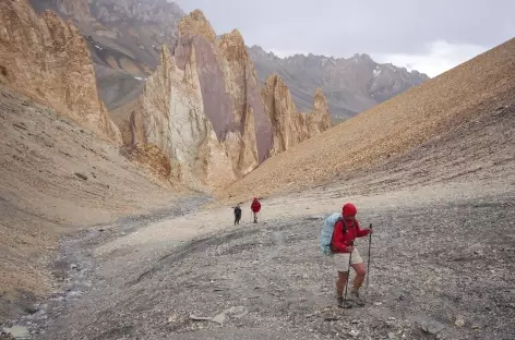 Les derniers mètres sous le Sniougoutse La, Ladakh, Zanskar- Inde