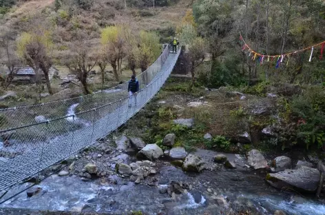 Pont métallique près de Swanta - Népal