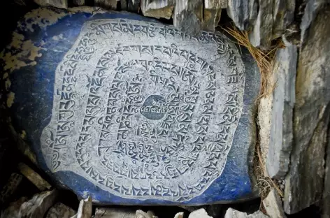 Détails d'une pierre à mani - Népal - 