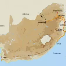 Itinéraire du voyage Du Kruger au Cap de Bonne Espérance - Afrique Du Sud - Tirawa