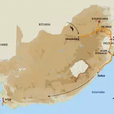 Itinéraire du voyage Du Kruger au Cap de Bonne Espérance - Afrique du Sud - Tirawa