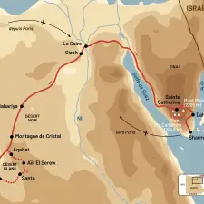 Itinéraire du voyage Du Désert Blanc aux Montagnes du Sinaï - Egypte - Tirawa