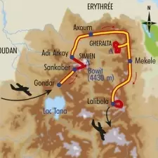 Itinéraire du voyage Montagnes d'Ethiopie - Éthiopie - Tirawa