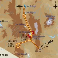 Itinéraire du voyage De la Vallée du Rift au Masai Mara - Kenya - Tirawa