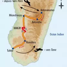 Itinéraire du voyage Exploration dans le Makay - Madagascar - Tirawa