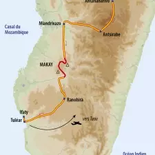 Itinéraire du voyage Exploration dans le Makay - Madagascar - Tirawa