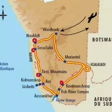 Itinéraire du voyage Kalahari, Fish River et Namib - Namibie - Tirawa