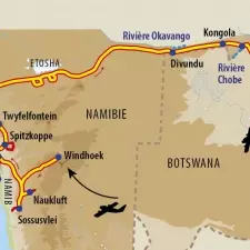 Itinéraire du voyage Du Namib aux Chutes Victoria - Namibie - Tirawa