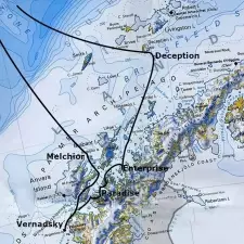 Itinéraire du voyage Croisière en Antarctique à bord d’un voilier d’exception - Antarctique - Tirawa
