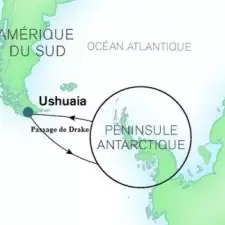 Itinéraire du voyage Croisière en Antarctique à bord d’un voilier d’exception - Antarctique - Tirawa