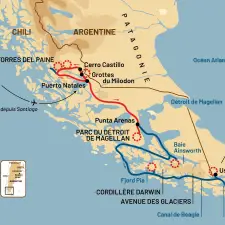 Itinéraire du voyage Croisière au Cap Horn et Patagonie - Argentine - Tirawa