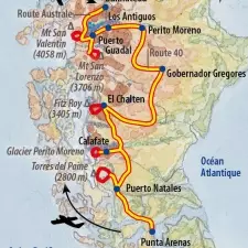 Itinéraire du voyage Grands Treks en Patagonie - Argentine - Tirawa