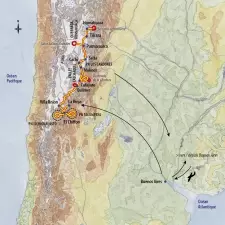 Itinéraire du voyage Grande Traversée du Nord-Ouest Argentin - 2024 - Argentine - Tirawa