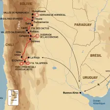 Itinéraire du voyage Grande Traversée du Nord-Ouest Argentin - Argentine - Tirawa
