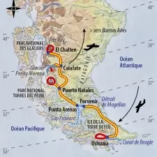 Itinéraire du voyage Balade en Patagonie - Argentine - Tirawa