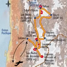 Itinéraire du voyage Désert et Salars - Chili - Tirawa
