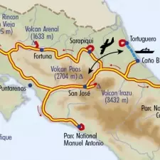 Itinéraire du voyage Saveurs Costariciennes - Costa Rica - Tirawa