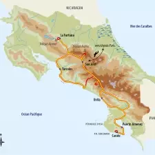 Itinéraire du voyage Trek entre Jungle et Volcans - Costa Rica - Tirawa