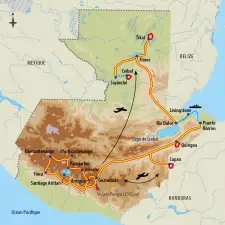 Itinéraire du voyage Couleurs Mayas - Guatemala - Tirawa