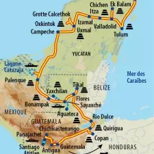 Itinéraire du voyage La Route Maya 2024 - Guatemala - Tirawa