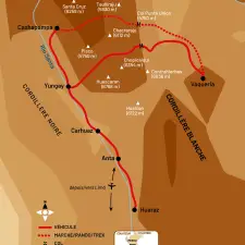 Itinéraire du voyage De l'Ausangate à la Cordillère Blanche - Pérou - Tirawa