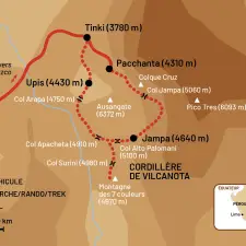 Itinéraire du voyage Ausangate et Montagne des 7 Couleurs - Pérou - Tirawa