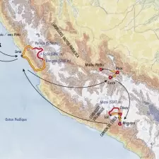 Itinéraire du voyage Source de l’Amazone et Cordillères Yauyos Pariacaca - Pérou - Tirawa