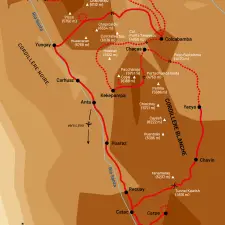 Itinéraire du voyage Grande Traversée de la Cordillère Blanche - Pérou - Tirawa