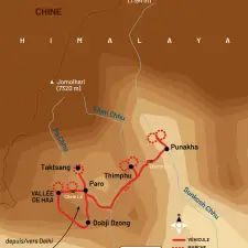 Itinéraire du voyage Sur les Sentiers du Bhoutan - Bhoutan - Tirawa