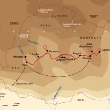 Itinéraire du voyage Chemins Secrets Du Bhoutan - Bhoutan - Tirawa