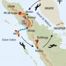 Itinéraire du voyage Trésors de Sumatra - Indonésie - Tirawa