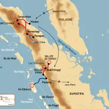 Itinéraire du voyage Aventure à Sumatra, Hommes-fleurs et Orangs-outans - Indonésie - Tirawa