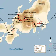 Itinéraire du voyage Alpes Japonaises et Mont Fuji - Japon - Tirawa