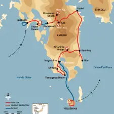 Itinéraire du voyage Volcans et Onsen de Kyushu - Japon - Tirawa