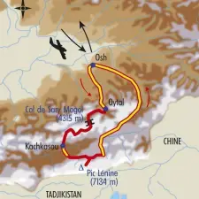 Itinéraire du voyage Au Coeur du Pamir - Kirghizistan - Tirawa