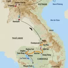 Itinéraire du voyage Grande Traversée de l'Indochine - Laos - Tirawa