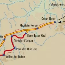 Itinéraire du voyage Immersion chez les Mongols - Mongolie - Tirawa