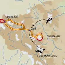 Itinéraire du voyage Treks dans l’Altaï mongol - Mongolie - Tirawa