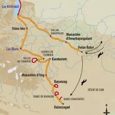 Itinéraire du voyage Grande traversée de la Mongolie - Mongolie - Tirawa