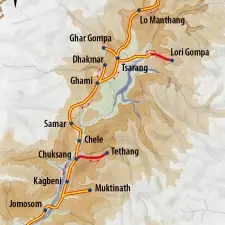 Itinéraire du voyage Du Mustang au Téraï, au guidon d’une Royal Enfield - Népal - Tirawa