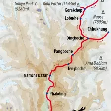 Itinéraire du voyage Kala Pattar et camp de base de l'Everest - Népal - Tirawa