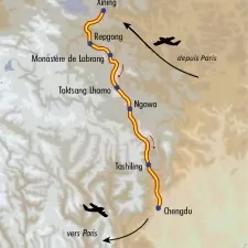 Itinéraire du voyage Nouvel An Tibétain - Tibet - Tirawa