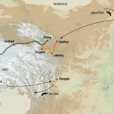 Itinéraire du voyage De Pékin au Mont Kailash - Tibet - Tirawa