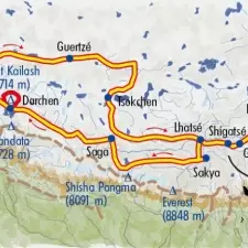 Itinéraire du voyage Kailash et Gugé - Tibet - Tirawa